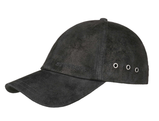 Casquette Stetson en cuir noir délavé...