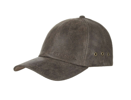 Casquette Stetson en cuir marron avec...